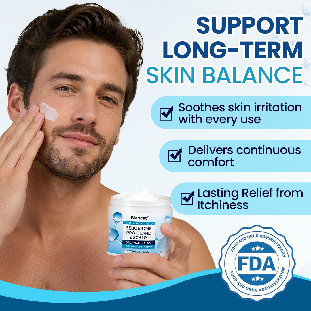 🔥 FLAKE-FREE SKIN IN 7 DAYS Biancat® SeboBiome Pro Beard & Scalp Cream 🌱 Reduces Itch & Flakes — No Greasy Residue!