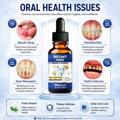 Biancat® BeeTakt Oral Repair Solution 🦷 — Bee Venom🐝–Inspired Mouthwash for Gumline Care, Plaque Defense & Fresher Breath